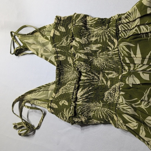 Patrons Of Peace Green Leaf Print Maxi Jumpsuit - Picture 4 of 6